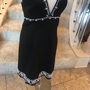 Lillie Rubin Black Beaded Cocktail Party Dress 6